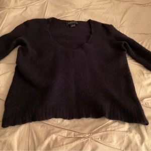 Barney’s New York Navy Blue v-neck cashmere sweater